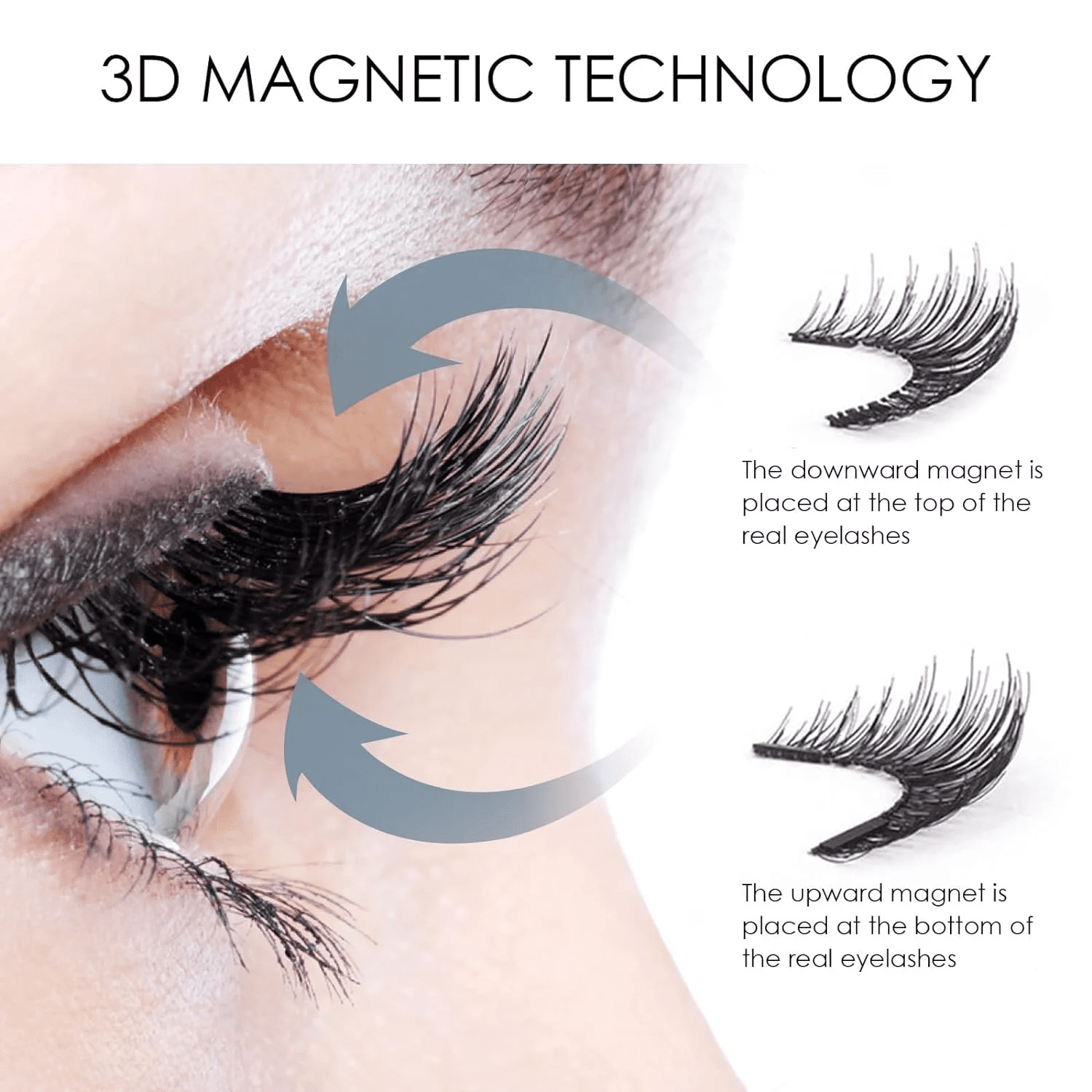 Magnetic Eyelashes with Applicator, Magnetic Eyelashes Kit False Eyelashes Reusable Magnetic Eyelash Wispy Lashes