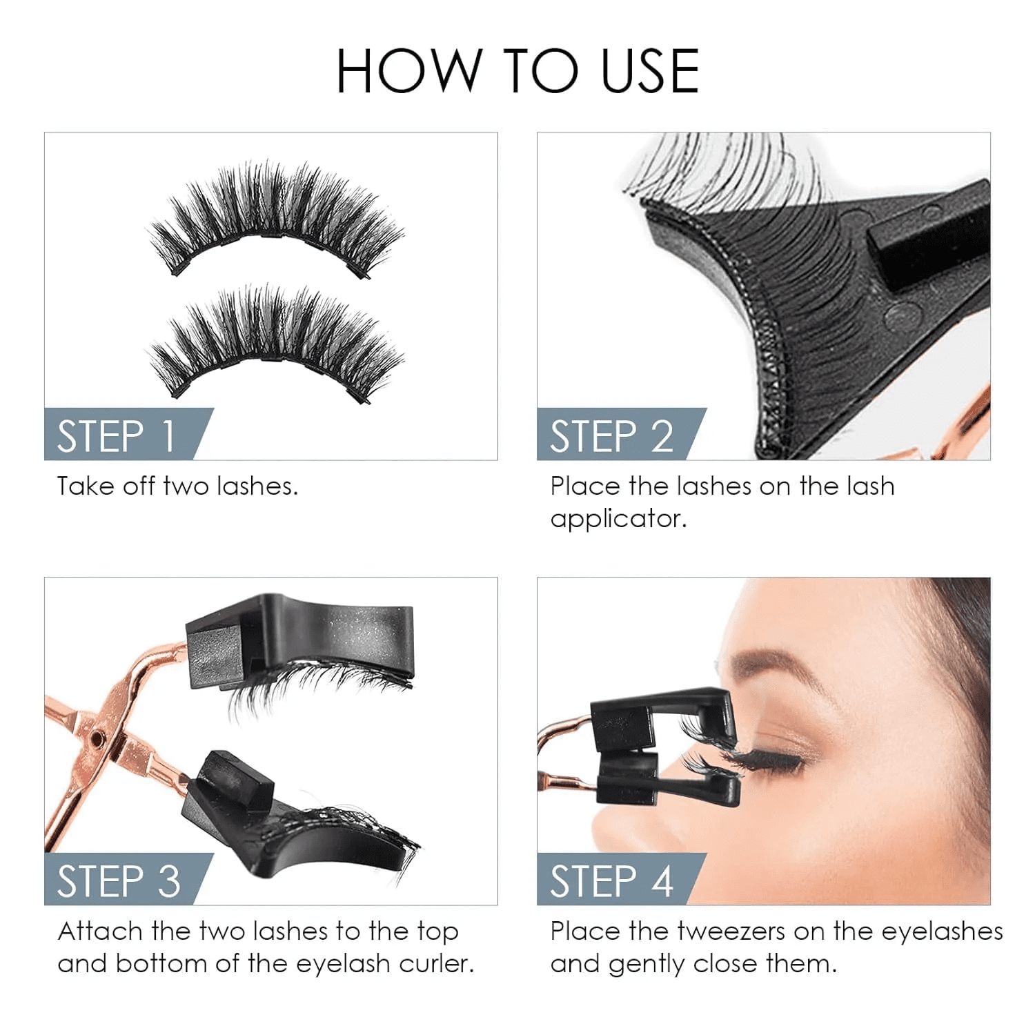 Magnetic Eyelashes with Applicator, Magnetic Eyelashes Kit False Eyelashes Reusable Magnetic Eyelash Wispy Lashes