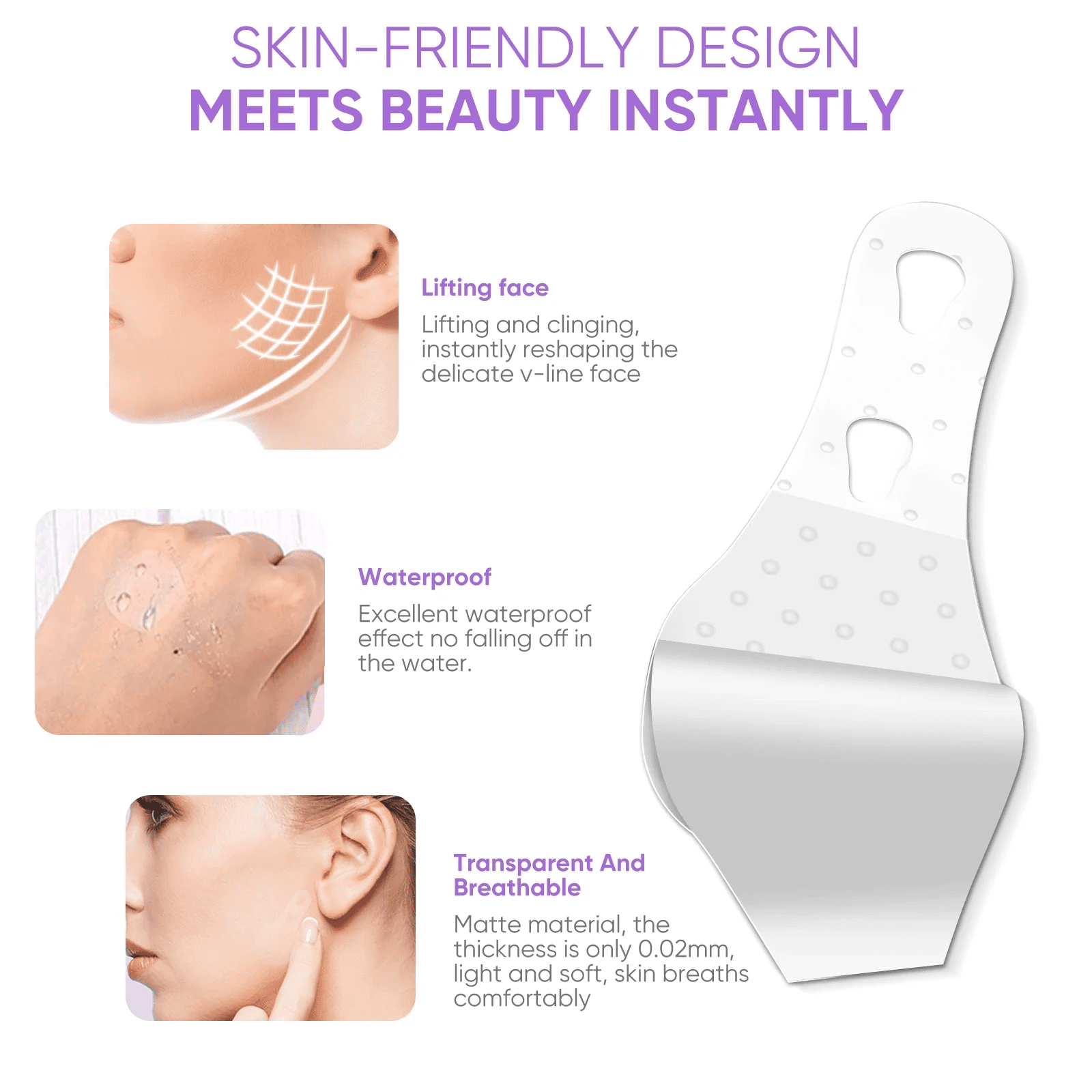 Face Lift Tape Invisible, Face Tape For Wrinkles Overnight, Hiding Facial Wrinkles, Lift Saggy Skin & Hide Double Chin,Ultra-Thin, Breathable, Waterproof (90pcs)