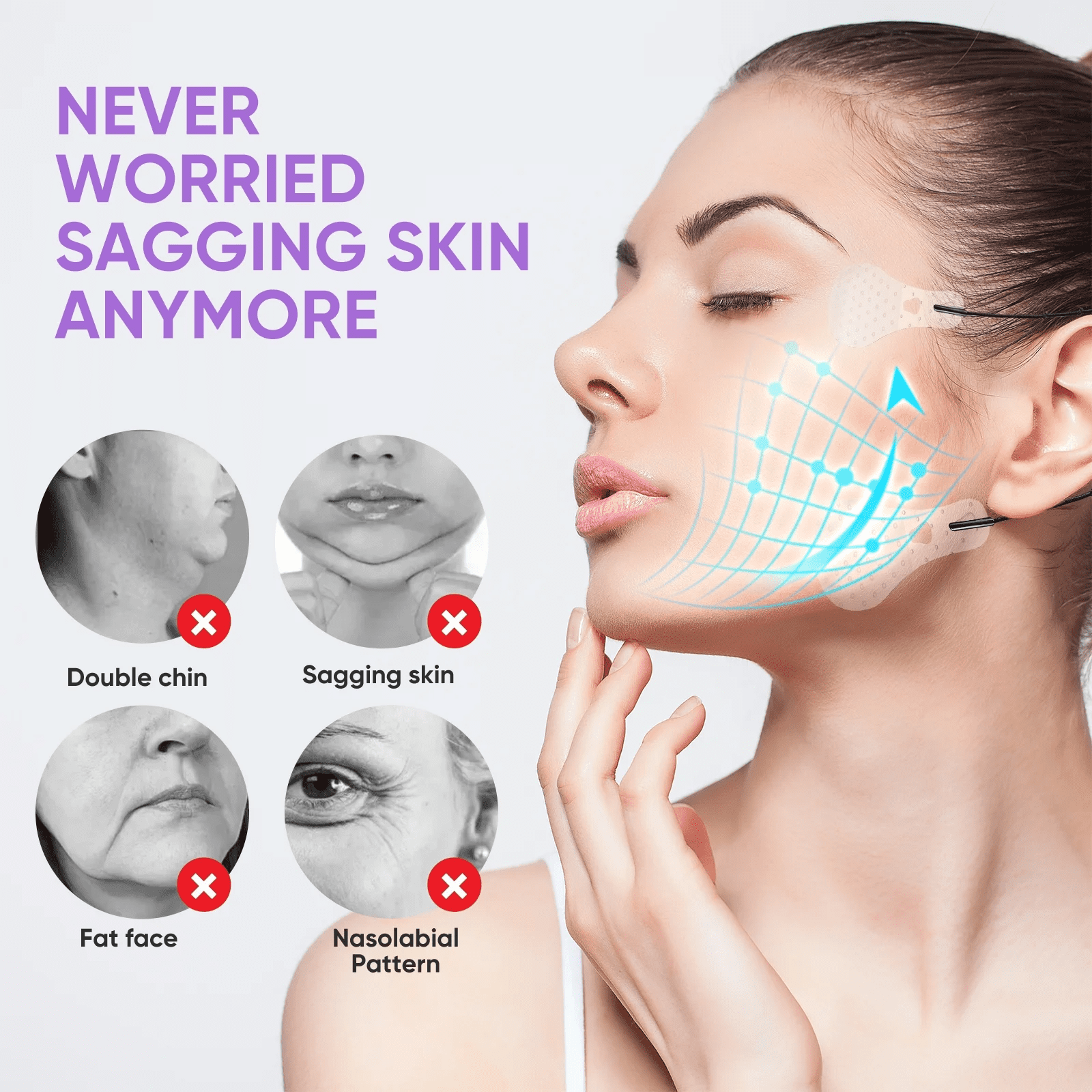 Face Lift Tape Invisible, Face Tape For Wrinkles Overnight, Hiding Facial Wrinkles, Lift Saggy Skin & Hide Double Chin,Ultra-Thin, Breathable, Waterproof (90pcs)