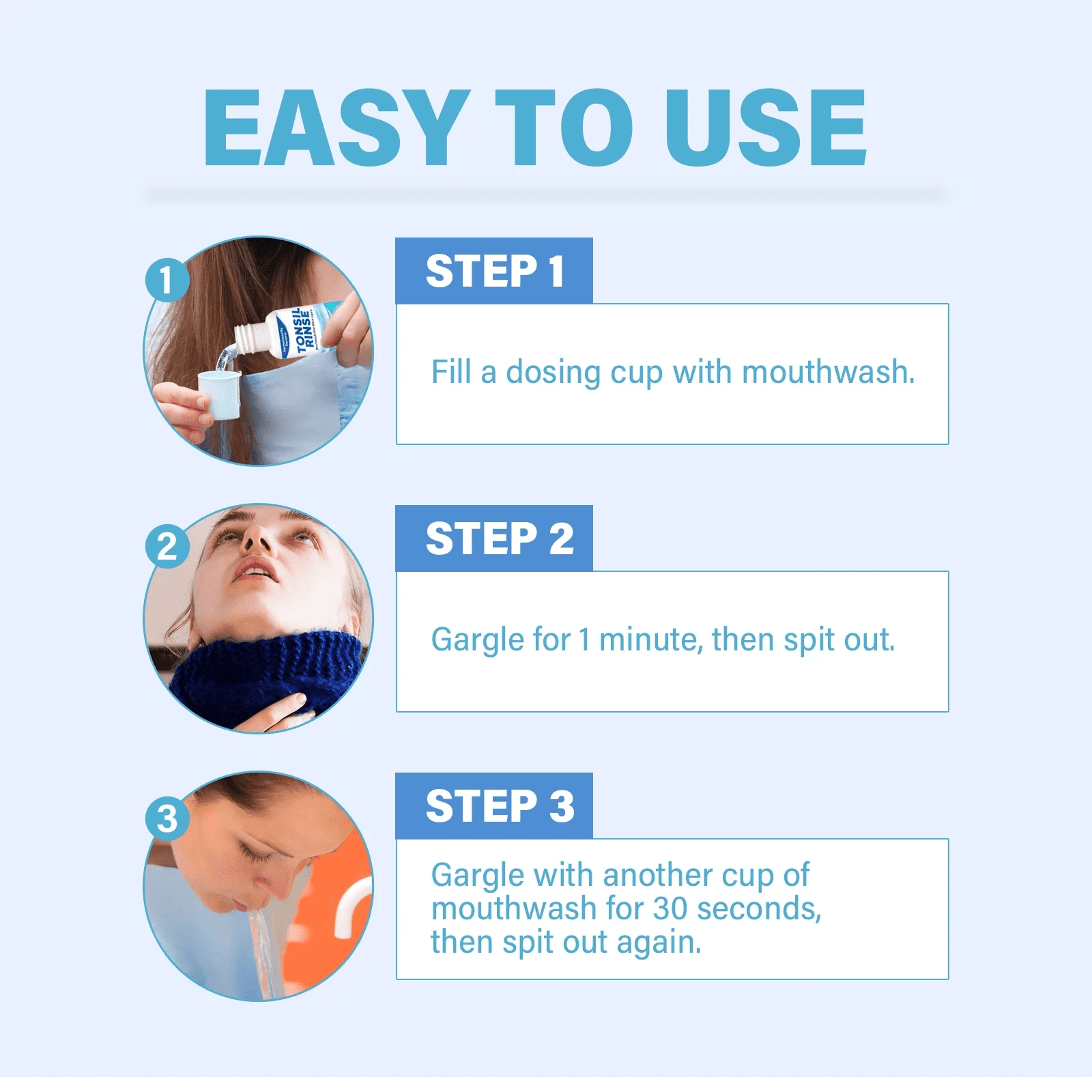 Tonsil Stone Remover, Natural Tonsil Stone Mouthwash or Oral Rinse Liquid to Help Soothe Tonsils, Mint Flavored Oral Mouthwash, Helps Soothe Tonsils, Eliminates Bad Breath, Dry Mouth Mouthwash